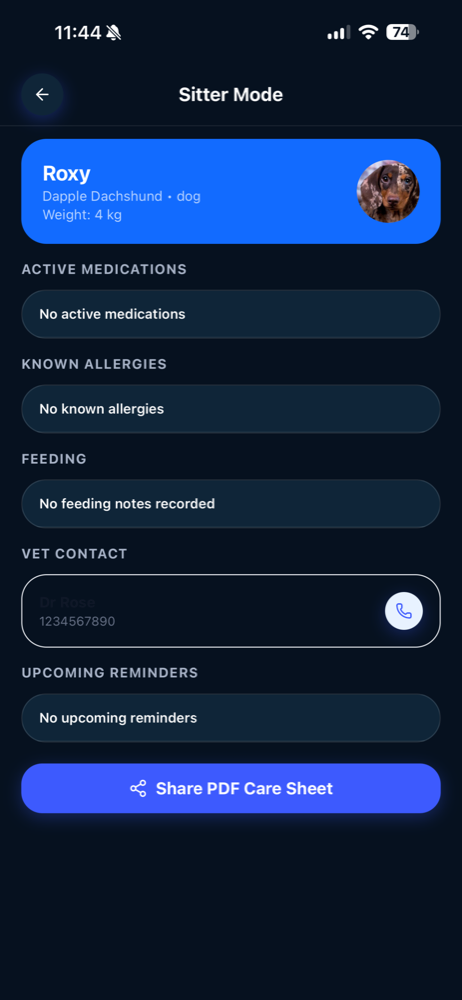 SymptoPet screenshot